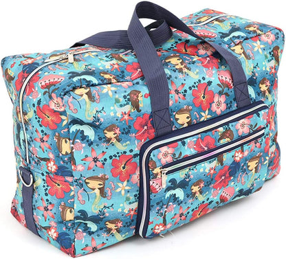 22" Foldable Large Travel Duffel Duffle Bag Sports Gym Tote Bag For Women Overnight Carryon Weekend Bag Shoulder Bag Water Resistant