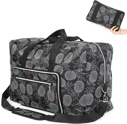 22" Foldable Large Travel Duffel Duffle Bag Sports Gym Tote Bag For Women Overnight Carryon Weekend Bag Shoulder Bag Water Resistant