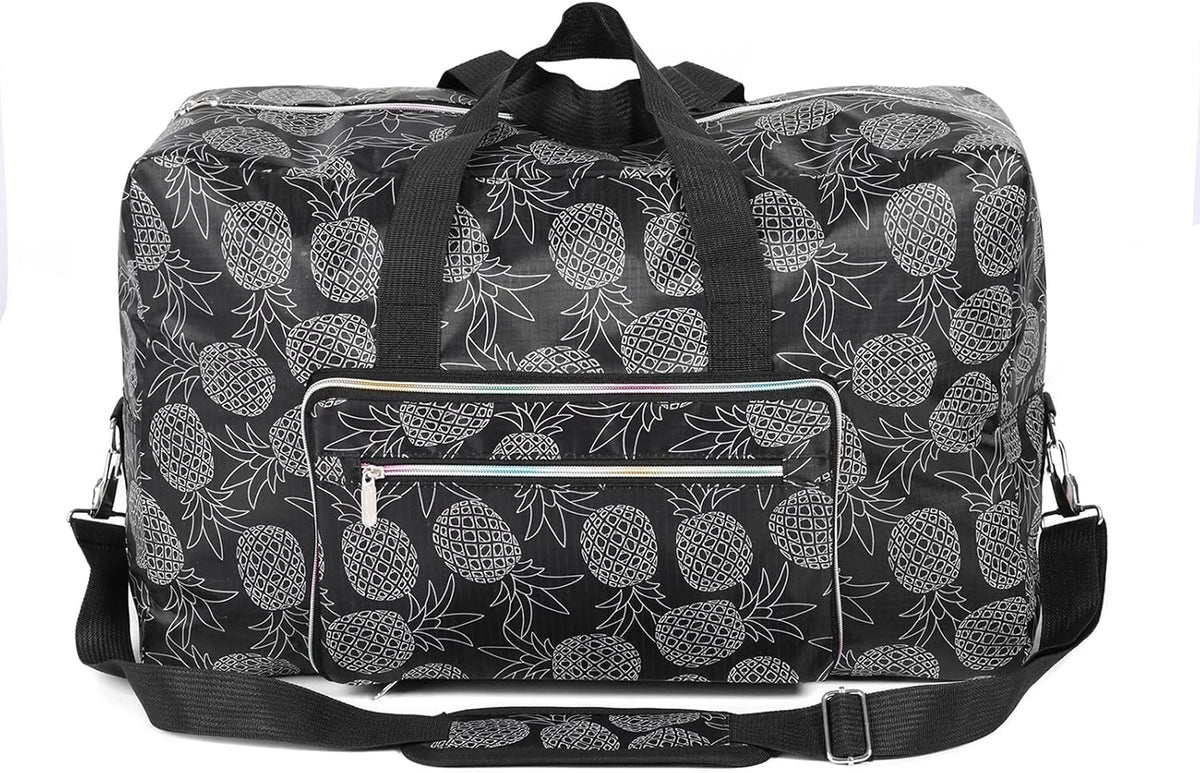 22" Foldable Large Travel Duffel Duffle Bag Sports Gym Tote Bag For Women Overnight Carryon Weekend Bag Shoulder Bag Water Resistant