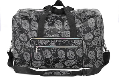 22" Foldable Large Travel Duffel Duffle Bag Sports Gym Tote Bag For Women Overnight Carryon Weekend Bag Shoulder Bag Water Resistant