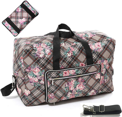 22" Foldable Large Travel Duffel Duffle Bag Sports Gym Tote Bag For Women Overnight Carryon Weekend Bag Shoulder Bag Water Resistant