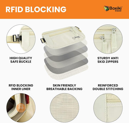 Complete RFID Travel Security Set - Hidden Money Belt and Sleek Neck Wallet - Ultimate Protection for Your Valuables on the Go.