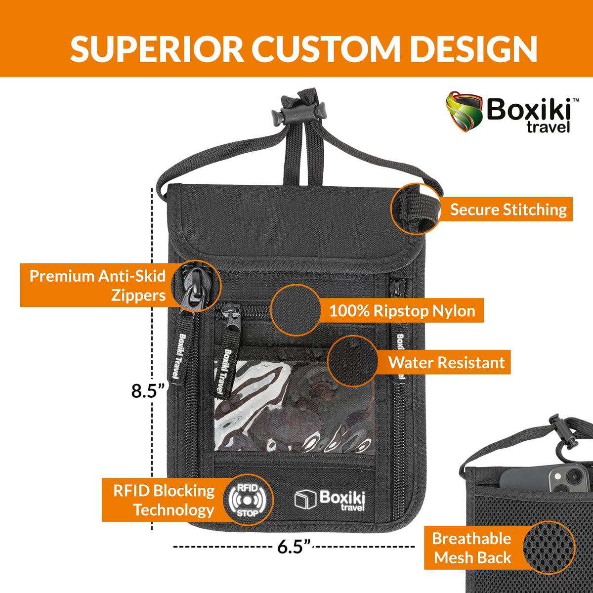 Complete RFID Travel Security Set - Hidden Money Belt and Sleek Neck Wallet - Ultimate Protection for Your Valuables on the Go.