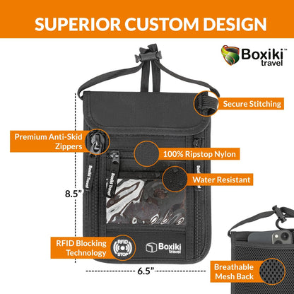 Complete RFID Travel Security Set - Hidden Money Belt and Sleek Neck Wallet - Ultimate Protection for Your Valuables on the Go.