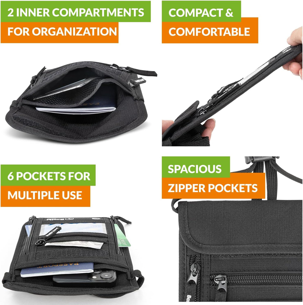 Complete RFID Travel Security Set - Hidden Money Belt and Sleek Neck Wallet - Ultimate Protection for Your Valuables on the Go.