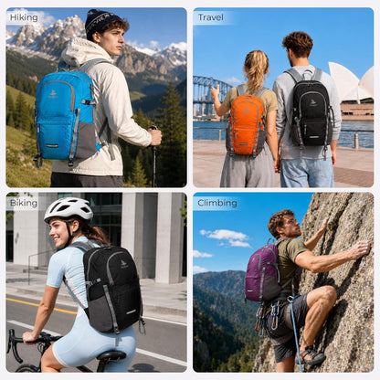 20L Small Hiking Backpack for Women Men, Lightweight Packable Day pack, Foldable Daypack for Cycling, Travel, Commuting(Blue)