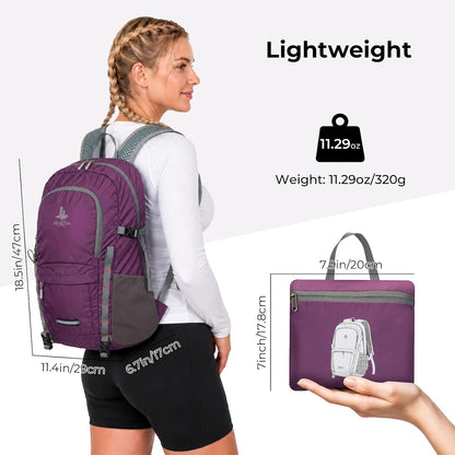 20L Small Hiking Backpack for Women Men, Lightweight Packable Day pack, Foldable Daypack for Cycling, Travel, Commuting(Blue)