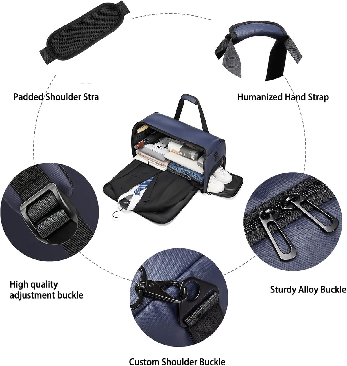 Garment Bags for Travel,45L Carry on Convertible Garment Duffle bag for Men Women - 3 in 1 Hanging Suit Travel Bag with Shoulder Strap