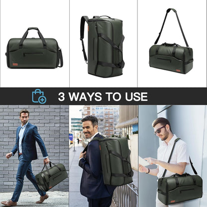 Garment Bags for Travel,45L Carry on Convertible Garment Duffle bag for Men Women - 3 in 1 Hanging Suit Travel Bag with Shoulder Strap