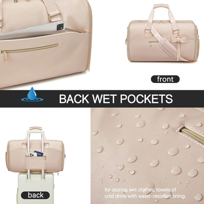 Garment Bags for Travel,45L Carry on Convertible Garment Duffle bag for Men Women - 3 in 1 Hanging Suit Travel Bag with Shoulder Strap