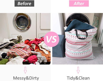 Laundry Bag with Handle and Drawstring, Large Heavy Duty Laundry Bag, 28 x 40 Inches Travel Dirty Clothes Bag for Laundromat and Household