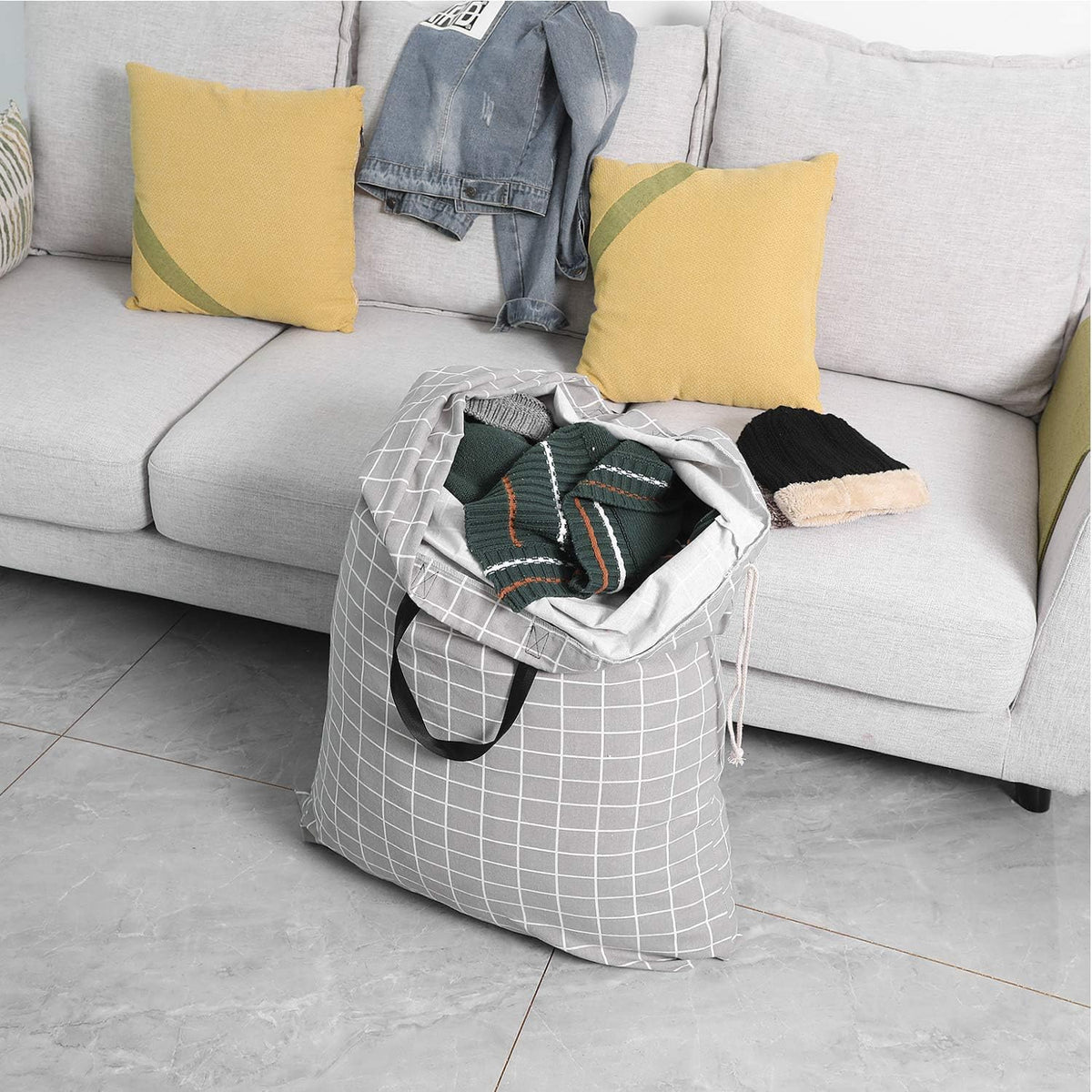 Laundry Bag with Handle and Drawstring, Large Heavy Duty Laundry Bag, 28 x 40 Inches Travel Dirty Clothes Bag for Laundromat and Household