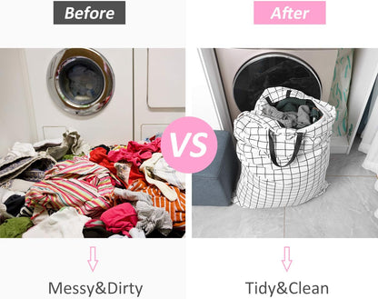 Laundry Bag with Handle and Drawstring, Large Heavy Duty Laundry Bag, 28 x 40 Inches Travel Dirty Clothes Bag for Laundromat and Household
