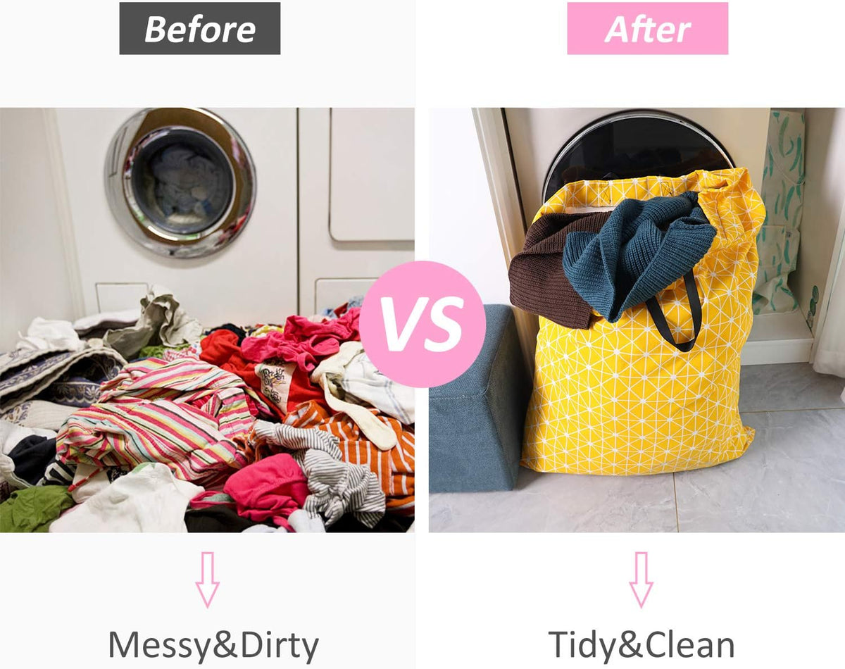 Laundry Bag with Handle and Drawstring, Large Heavy Duty Laundry Bag, 28 x 40 Inches Travel Dirty Clothes Bag for Laundromat and Household