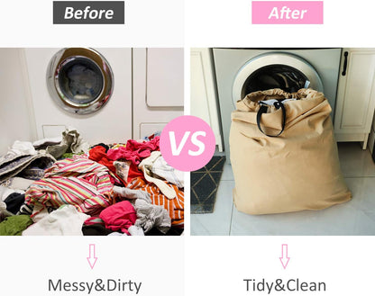Laundry Bag with Handle and Drawstring, Large Heavy Duty Laundry Bag, 28 x 40 Inches Travel Dirty Clothes Bag for Laundromat and Household