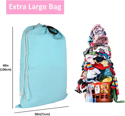 Laundry Bag with Handle and Drawstring, Large Heavy Duty Laundry Bag, 28 x 40 Inches Travel Dirty Clothes Bag for Laundromat and Household