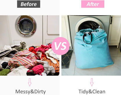 Laundry Bag with Handle and Drawstring, Large Heavy Duty Laundry Bag, 28 x 40 Inches Travel Dirty Clothes Bag for Laundromat and Household