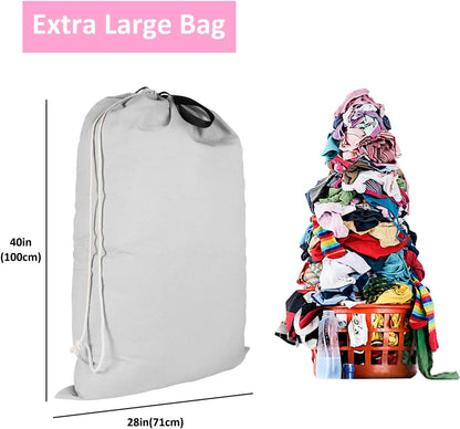 Laundry Bag with Handle and Drawstring, Large Heavy Duty Laundry Bag, 28 x 40 Inches Travel Dirty Clothes Bag for Laundromat and Household