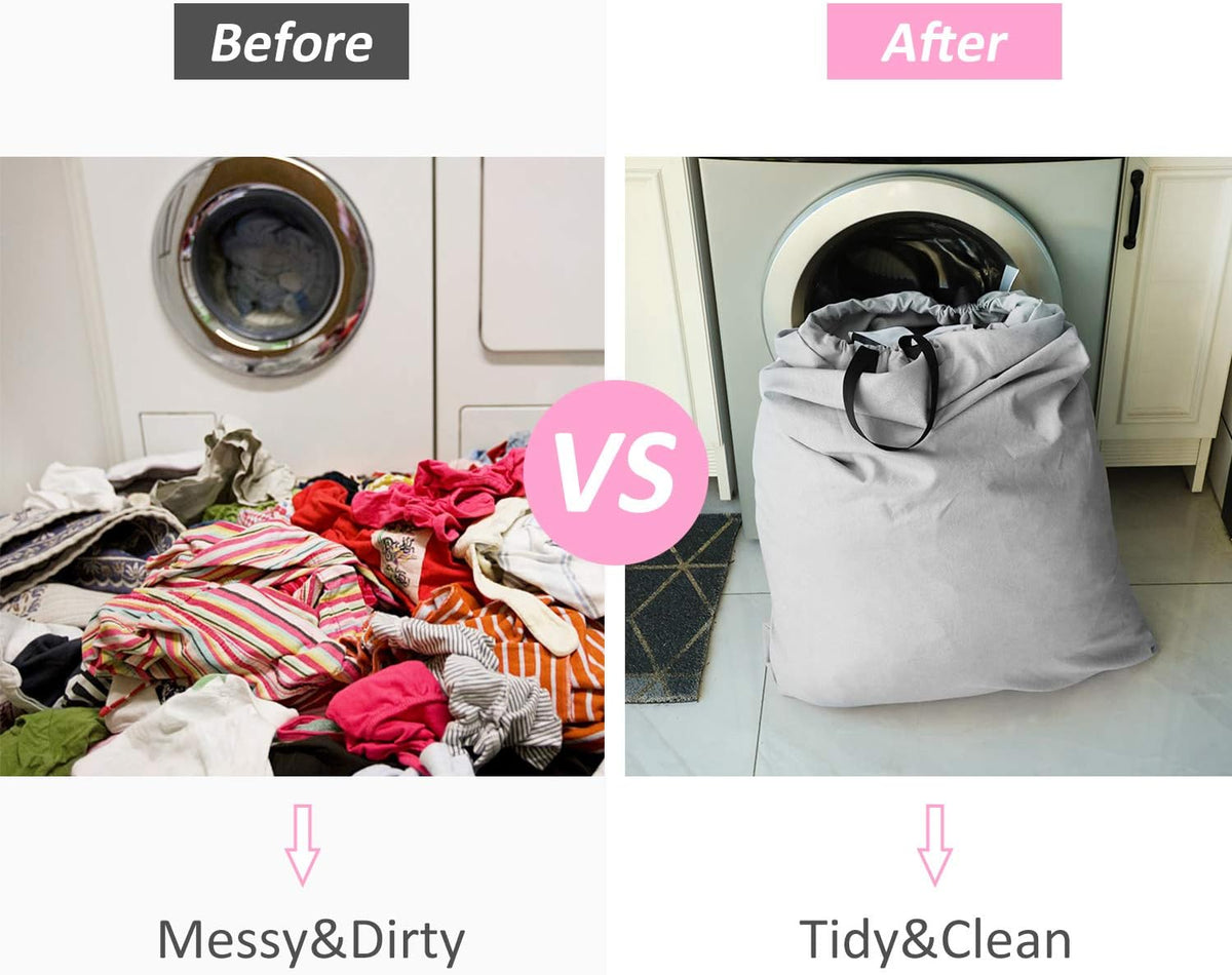 Laundry Bag with Handle and Drawstring, Large Heavy Duty Laundry Bag, 28 x 40 Inches Travel Dirty Clothes Bag for Laundromat and Household