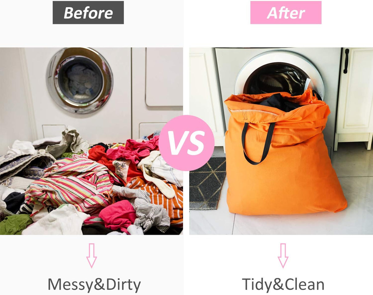 Laundry Bag with Handle and Drawstring, Large Heavy Duty Laundry Bag, 28 x 40 Inches Travel Dirty Clothes Bag for Laundromat and Household