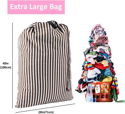 Laundry Bag with Handle and Drawstring, Large Heavy Duty Laundry Bag, 28 x 40 Inches Travel Dirty Clothes Bag for Laundromat and Household
