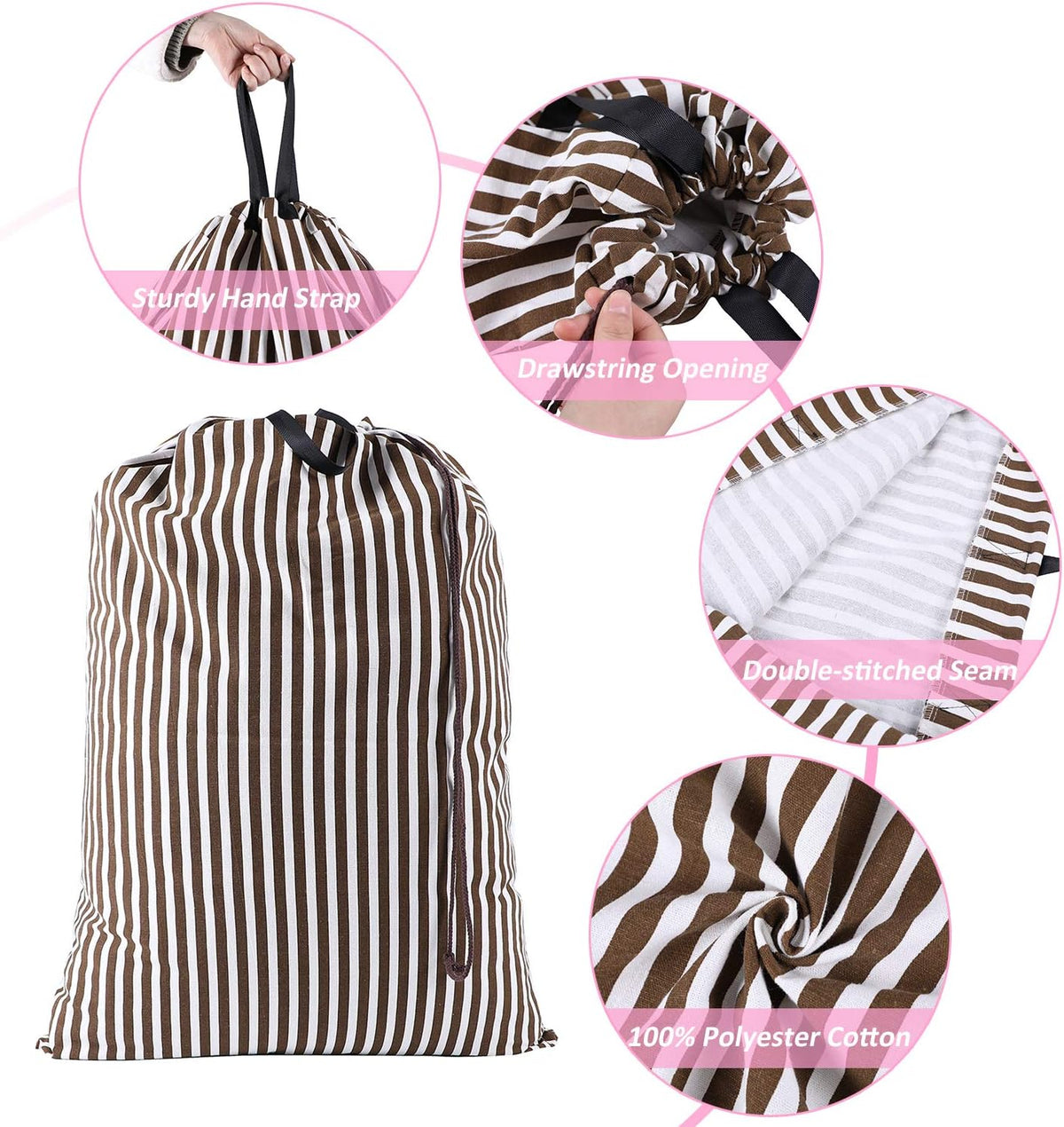 Laundry Bag with Handle and Drawstring, Large Heavy Duty Laundry Bag, 28 x 40 Inches Travel Dirty Clothes Bag for Laundromat and Household