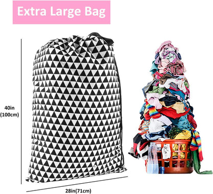 Laundry Bag with Handle and Drawstring, Large Heavy Duty Laundry Bag, 28 x 40 Inches Travel Dirty Clothes Bag for Laundromat and Household
