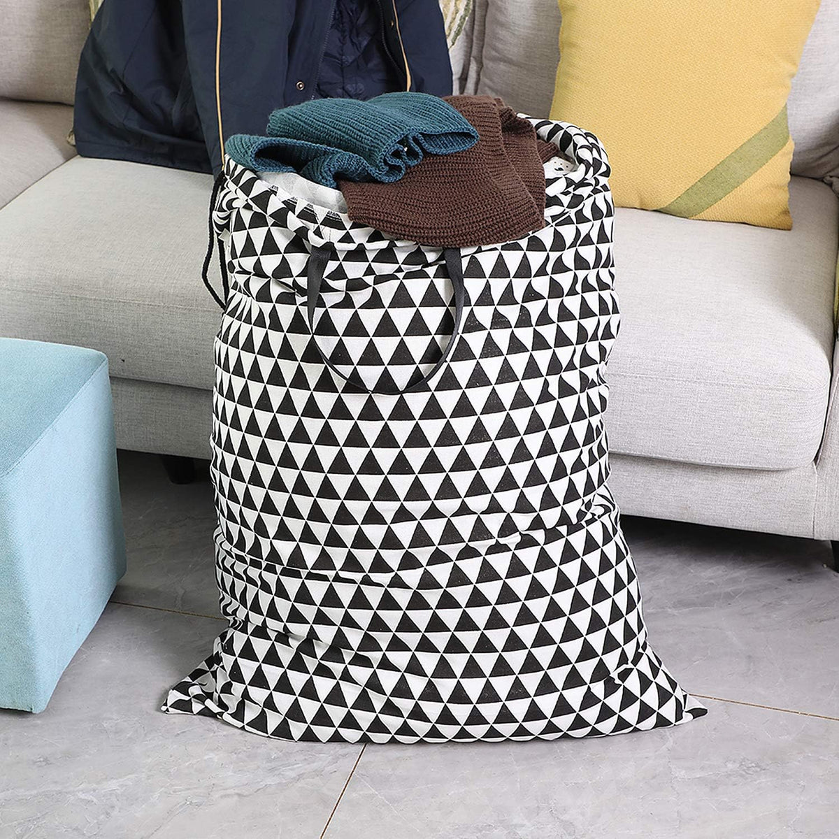 Laundry Bag with Handle and Drawstring, Large Heavy Duty Laundry Bag, 28 x 40 Inches Travel Dirty Clothes Bag for Laundromat and Household