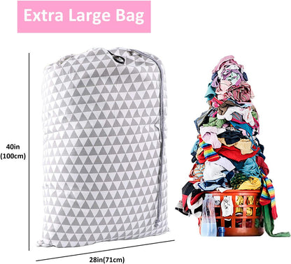 Laundry Bag with Handle and Drawstring, Large Heavy Duty Laundry Bag, 28 x 40 Inches Travel Dirty Clothes Bag for Laundromat and Household