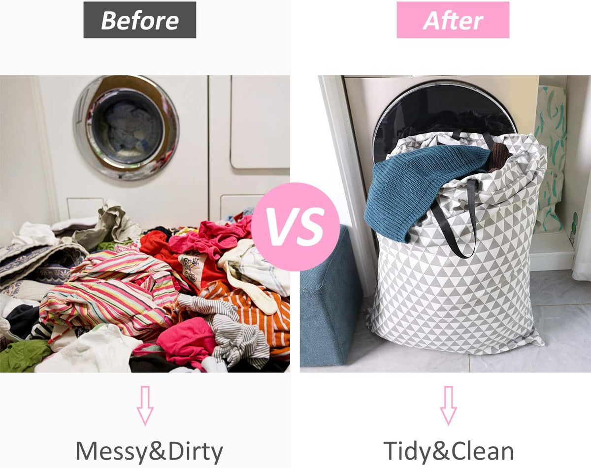 Laundry Bag with Handle and Drawstring, Large Heavy Duty Laundry Bag, 28 x 40 Inches Travel Dirty Clothes Bag for Laundromat and Household