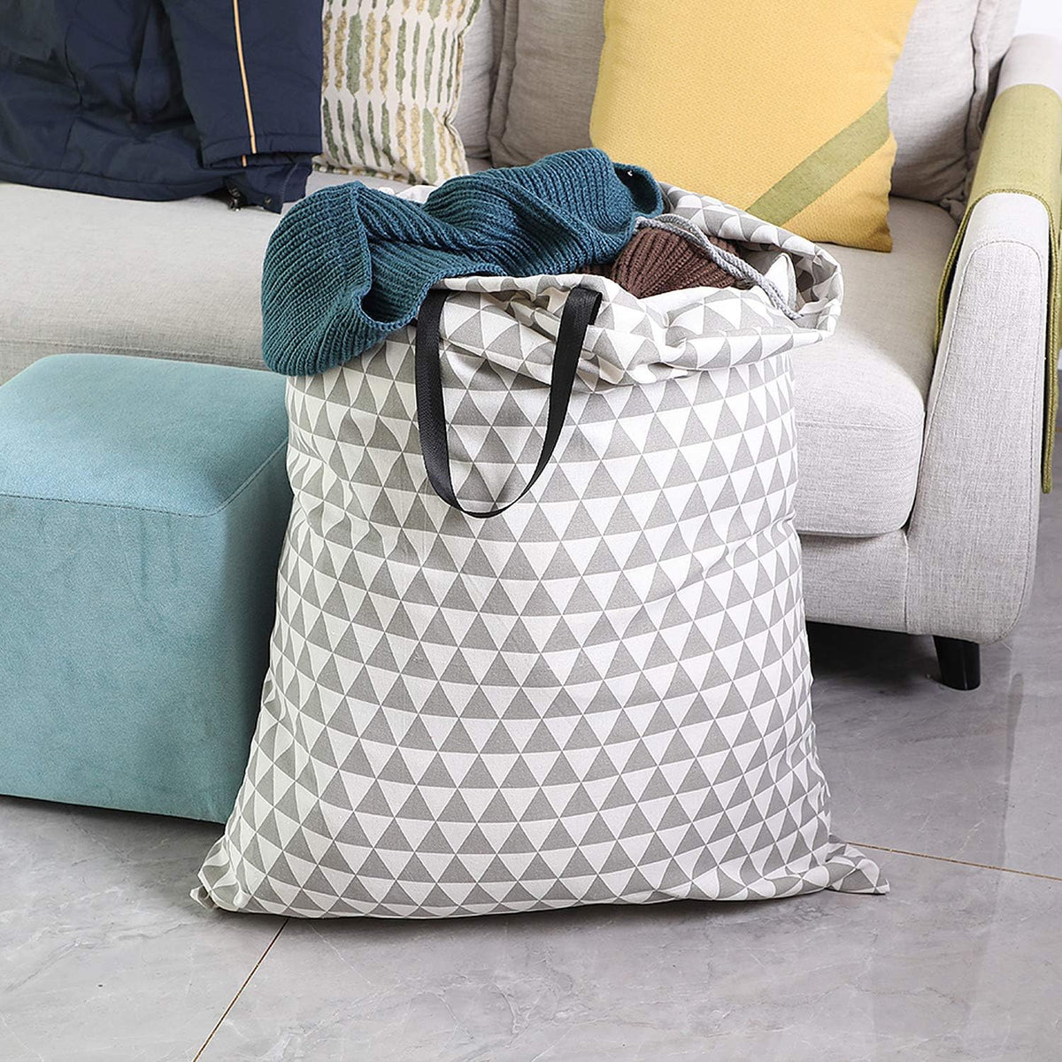Laundry Bag with Handle and Drawstring, Large Heavy Duty Laundry Bag, 28 x 40 Inches Travel Dirty Clothes Bag for Laundromat and Household