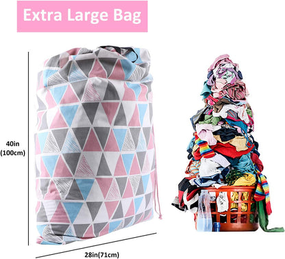 Laundry Bag with Handle and Drawstring, Large Heavy Duty Laundry Bag, 28 x 40 Inches Travel Dirty Clothes Bag for Laundromat and Household