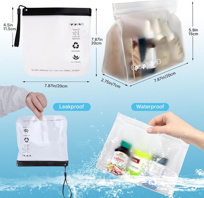 TSA Approved Toiletry Bags - Quart Size Clear Leakproof Travel Zipper Bag For Liquids Toiletries Traveling Trips Vacations Packing Storage For Women & Men
