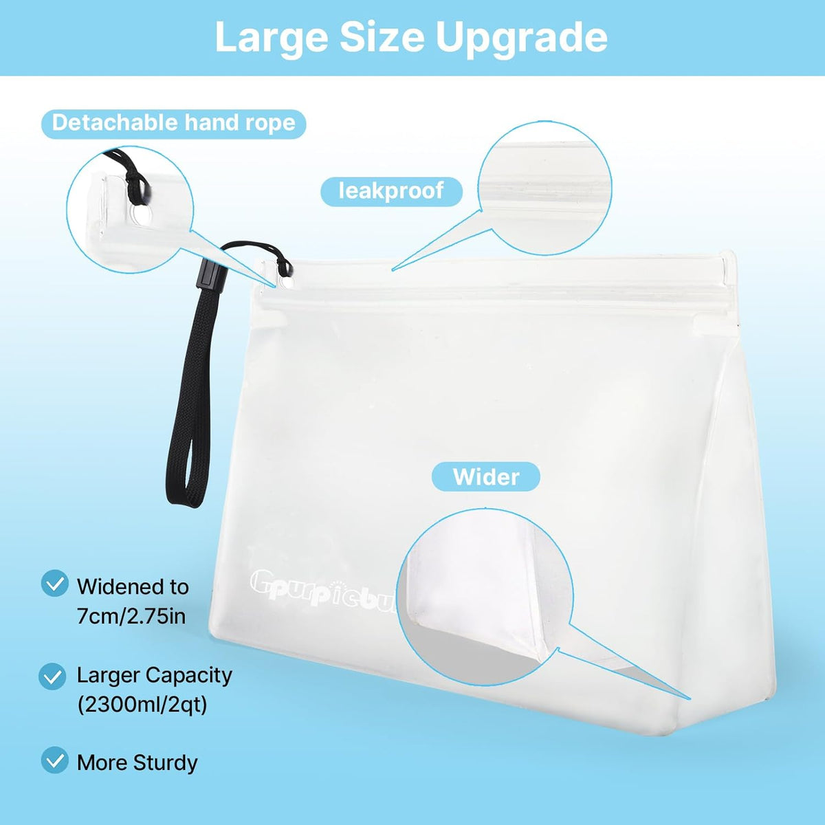 TSA Approved Toiletry Bags - Quart Size Clear Leakproof Travel Zipper Bag For Liquids Toiletries Traveling Trips Vacations Packing Storage For Women & Men