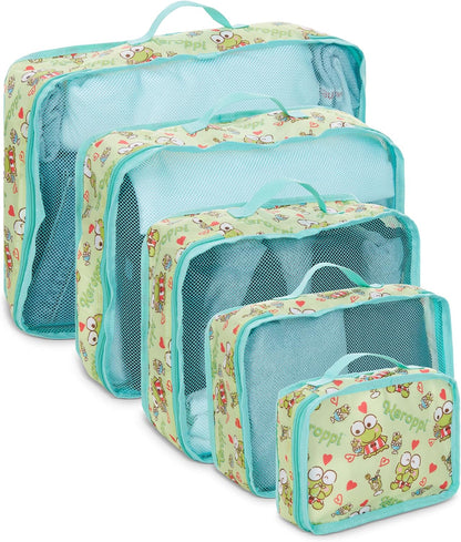 's Hello Kitty Packing Cubes - 5 Piece Packing Cube Bags - Travel Essentials - Suitcase Luggage Organizer Set - Hello Kitty and Friends, My Melody, Kerromi, Kerropi, Badtz-Maru (Hello Kitty)