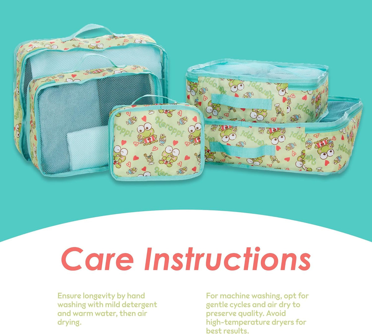 's Hello Kitty Packing Cubes - 5 Piece Packing Cube Bags - Travel Essentials - Suitcase Luggage Organizer Set - Hello Kitty and Friends, My Melody, Kerromi, Kerropi, Badtz-Maru (Hello Kitty)