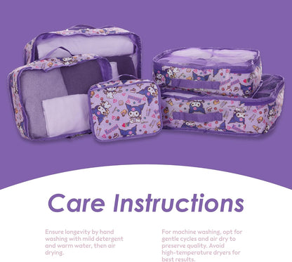 's Hello Kitty Packing Cubes - 5 Piece Packing Cube Bags - Travel Essentials - Suitcase Luggage Organizer Set - Hello Kitty and Friends, My Melody, Kerromi, Kerropi, Badtz-Maru (Hello Kitty)