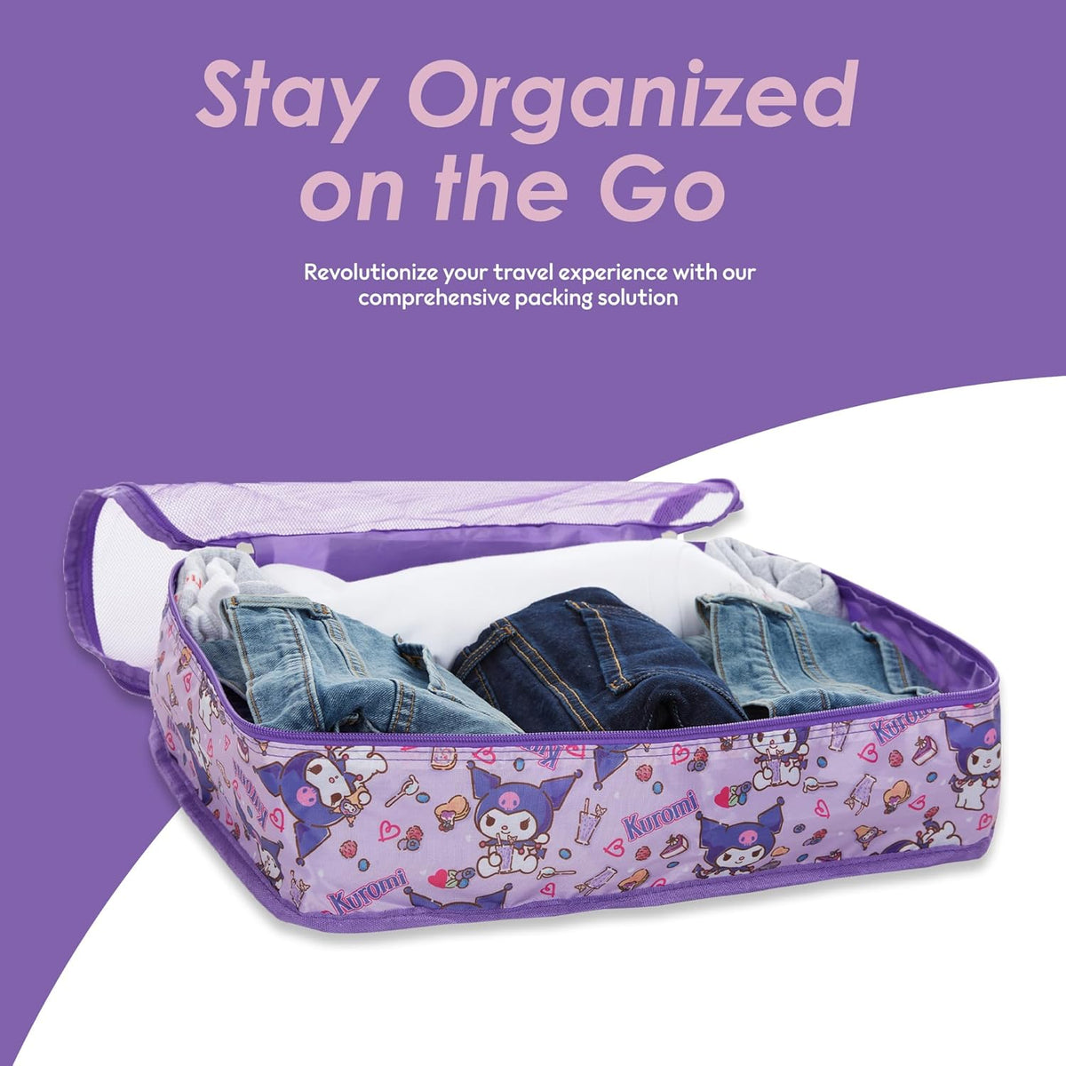 's Hello Kitty Packing Cubes - 5 Piece Packing Cube Bags - Travel Essentials - Suitcase Luggage Organizer Set - Hello Kitty and Friends, My Melody, Kerromi, Kerropi, Badtz-Maru (Hello Kitty)