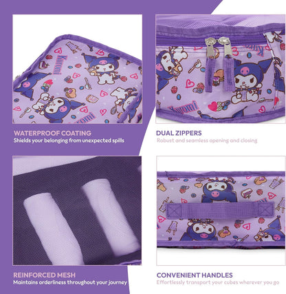 's Hello Kitty Packing Cubes - 5 Piece Packing Cube Bags - Travel Essentials - Suitcase Luggage Organizer Set - Hello Kitty and Friends, My Melody, Kerromi, Kerropi, Badtz-Maru (Hello Kitty)
