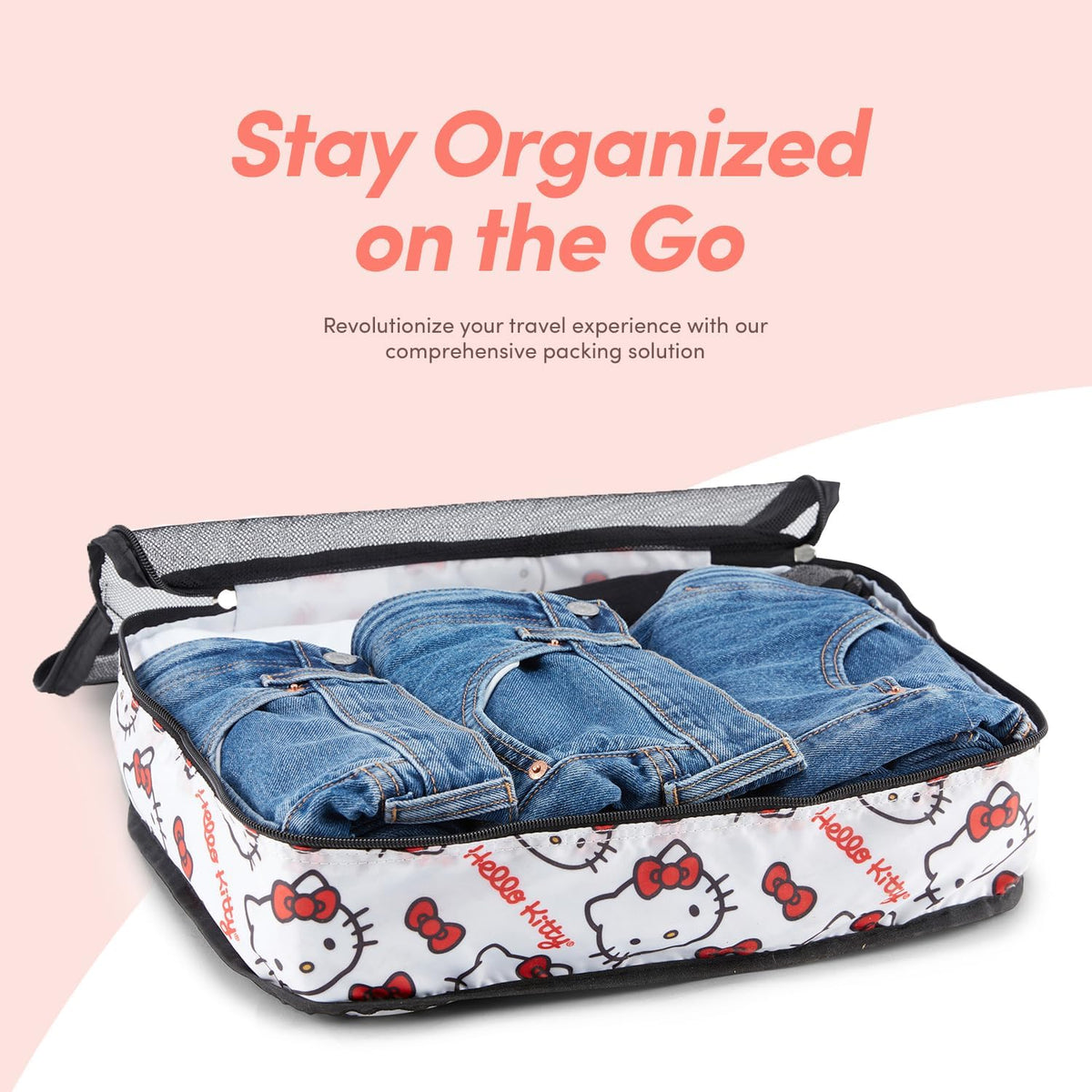 's Hello Kitty Packing Cubes - 5 Piece Packing Cube Bags - Travel Essentials - Suitcase Luggage Organizer Set - Hello Kitty and Friends, My Melody, Kerromi, Kerropi, Badtz-Maru (Hello Kitty)