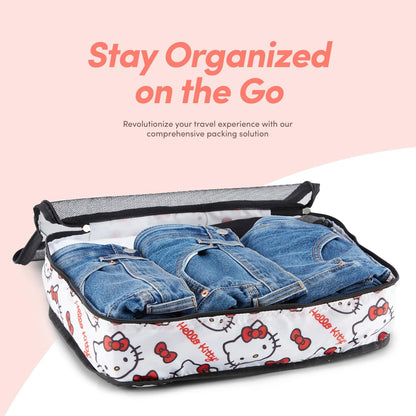 's Hello Kitty Packing Cubes - 5 Piece Packing Cube Bags - Travel Essentials - Suitcase Luggage Organizer Set - Hello Kitty and Friends, My Melody, Kerromi, Kerropi, Badtz-Maru (Hello Kitty)
