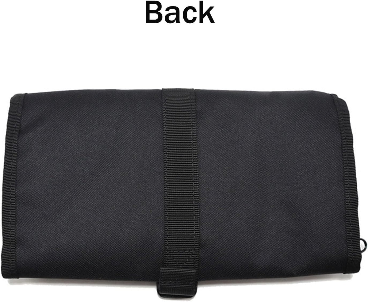 Hanging Toiletry Bag for Men Women, Travel Makeup with Mirror and Hook, EDC Military Tool Pouches Small Dopp Kit Mens Shaving Kit Travel shower Bags Black