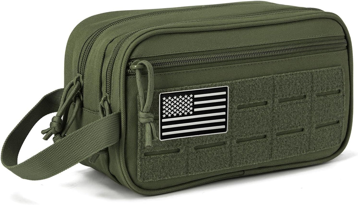 Hanging Toiletry Bag for Men Women, Travel Makeup with Mirror and Hook, EDC Military Tool Pouches Small Dopp Kit Mens Shaving Kit Travel shower Bags Black