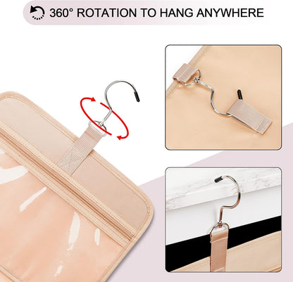 Travel Hanging Toiletry Bag for Women, Cruise Ship Essentials, with Jewelry Organizer, Extra Large Makeup Dopp Kit, Waterproof Cosmetic Bags, Toiletries Kit Set with Trolley Belt, Blue