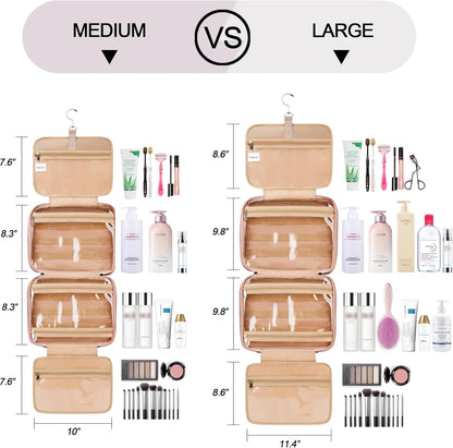 Travel Hanging Toiletry Bag for Women, Cruise Ship Essentials, with Jewelry Organizer, Extra Large Makeup Dopp Kit, Waterproof Cosmetic Bags, Toiletries Kit Set with Trolley Belt, Blue