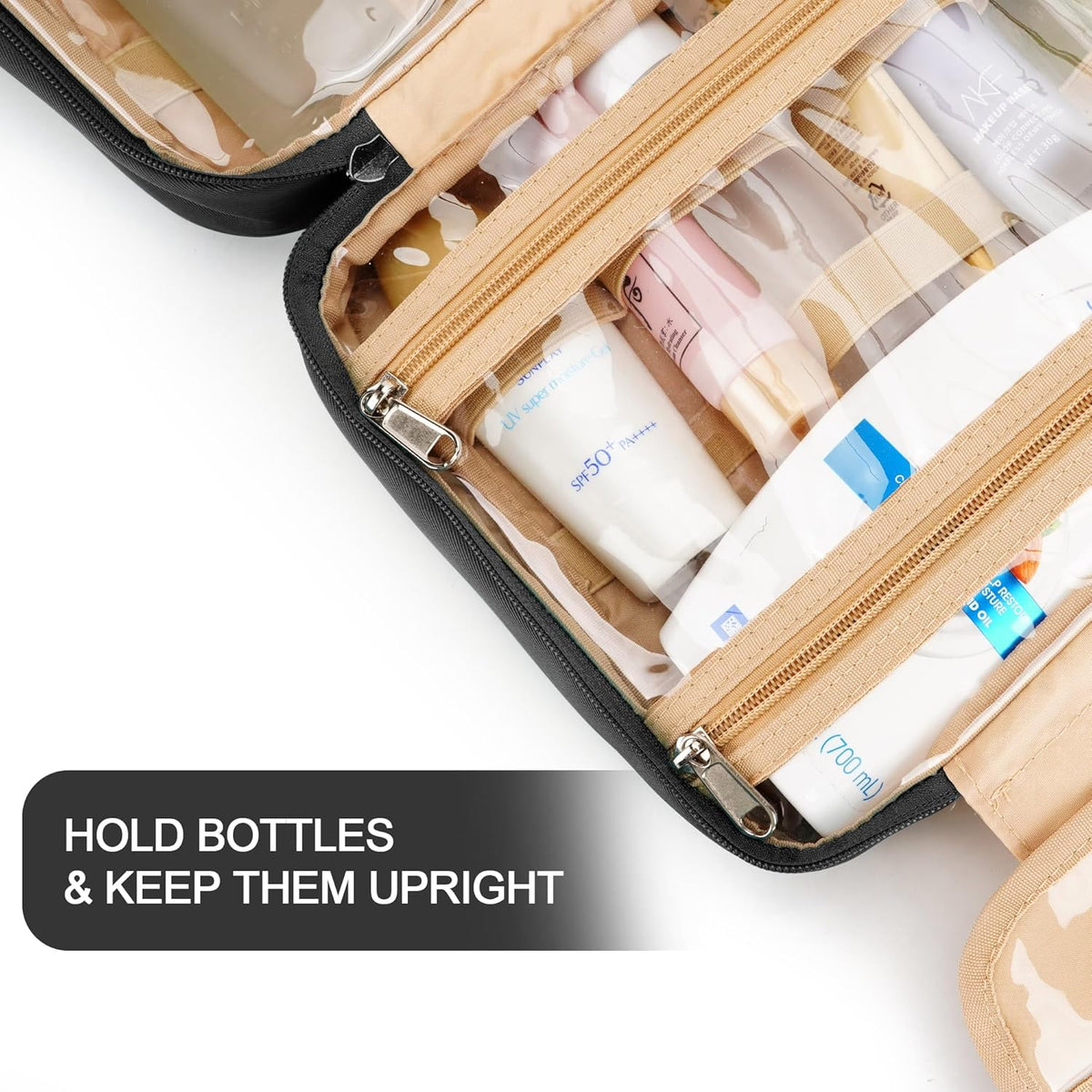 Travel Hanging Toiletry Bag for Women, Cruise Ship Essentials, with Jewelry Organizer, Extra Large Makeup Dopp Kit, Waterproof Cosmetic Bags, Toiletries Kit Set with Trolley Belt, Blue