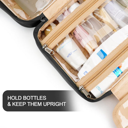 Travel Hanging Toiletry Bag for Women, Cruise Ship Essentials, with Jewelry Organizer, Extra Large Makeup Dopp Kit, Waterproof Cosmetic Bags, Toiletries Kit Set with Trolley Belt, Blue