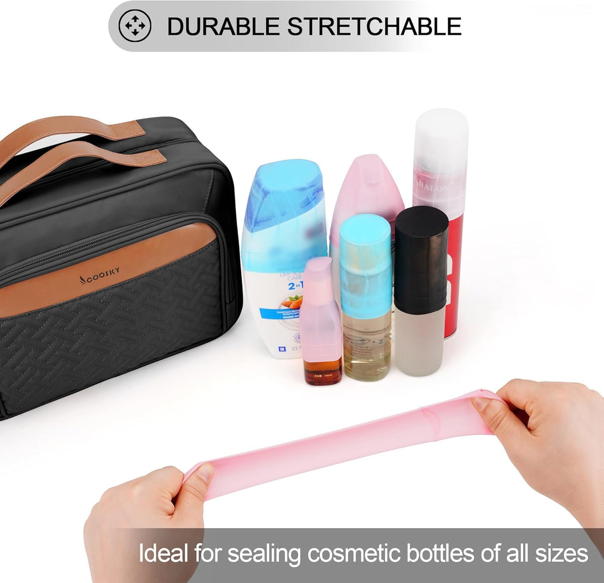 Travel Hanging Toiletry Bag for Women, Cruise Ship Essentials, with Jewelry Organizer, Extra Large Makeup Dopp Kit, Waterproof Cosmetic Bags, Toiletries Kit Set with Trolley Belt, Blue