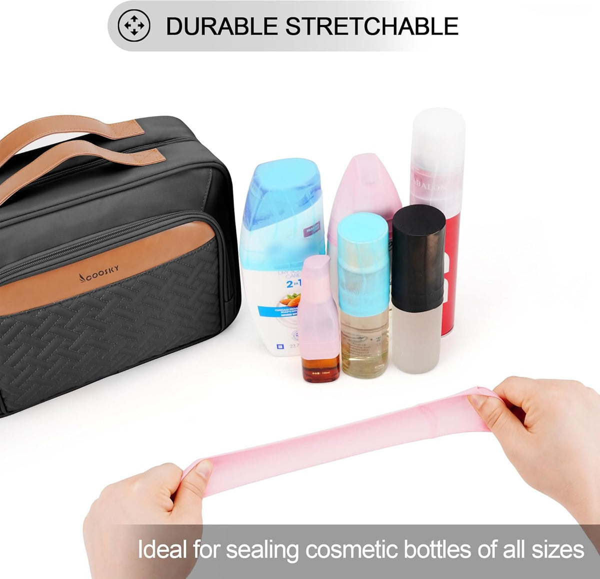 Travel Hanging Toiletry Bag for Women, Cruise Ship Essentials, with Jewelry Organizer, Extra Large Makeup Dopp Kit, Waterproof Cosmetic Bags, Toiletries Kit Set with Trolley Belt, Blue