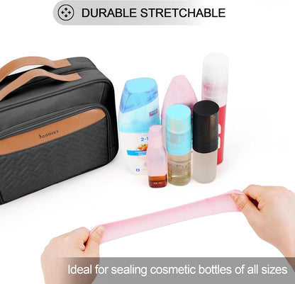 Travel Hanging Toiletry Bag for Women, Cruise Ship Essentials, with Jewelry Organizer, Extra Large Makeup Dopp Kit, Waterproof Cosmetic Bags, Toiletries Kit Set with Trolley Belt, Blue